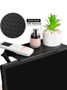 1pc TV Screen Top Storage Shelf Adjustable Monitor Storage Rack Computer Desktop Display Stand TV Router Storage Rack Home Organizer - Black - View 5