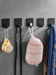 1pc Punch-free Wall Hook - Black - View 1