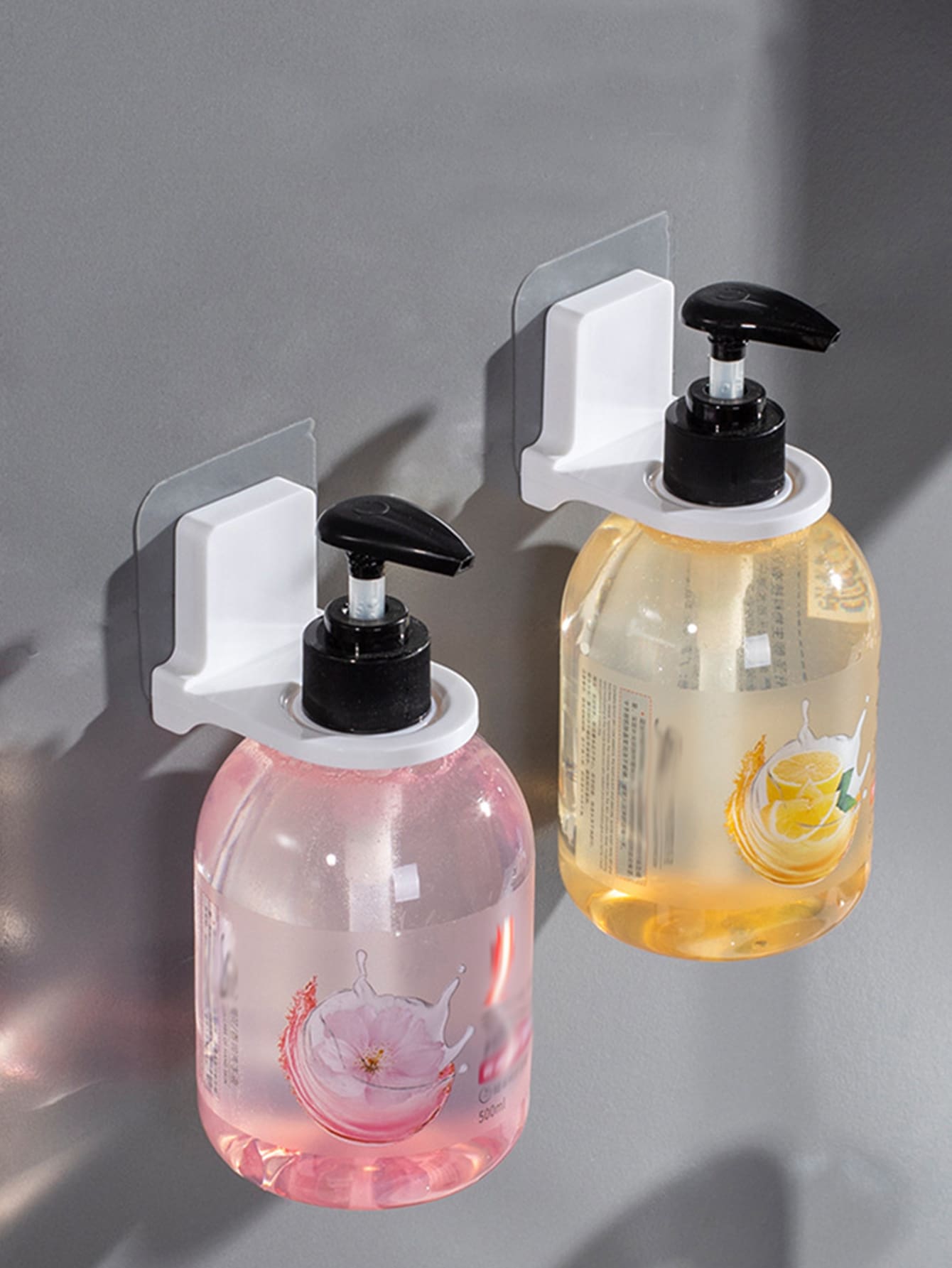 1pc Wall Mounted Shower Gel Bottle Holder, Shampoo Bottle Storage Rack For Bathroom - White - View 1