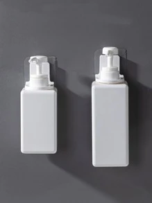 1pc Wall Mounted Shower Gel Bottle Holder, Shampoo Bottle Storage Rack For Bathroom - White - View 4