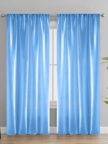 Solid Single Panel Curtain - Blue - View 1