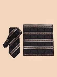 Men Floral Pattern Tie & Bandana - Multicolor - View 2