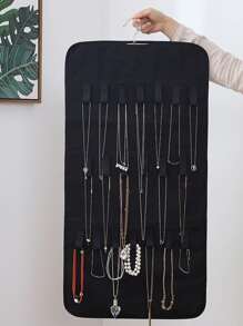 1 pieza Bolsa de almacenamiento de joya unicolor colgante - Negro - Ver 4