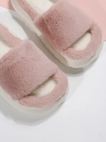Minimalist Fluffy Bedroom Slippers - Baby Pink - View 4