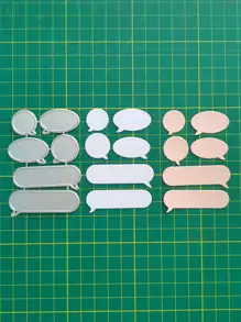 1 pieza Troquel artesanal de plantilla grabada DIY hierro caja de diálogo - Plateado - Ver 4