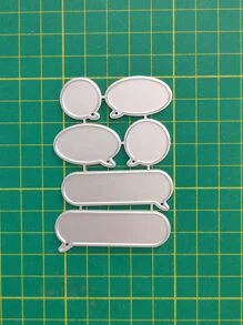 1 pieza Troquel artesanal de plantilla grabada DIY hierro caja de diálogo - Plateado - Ver 3