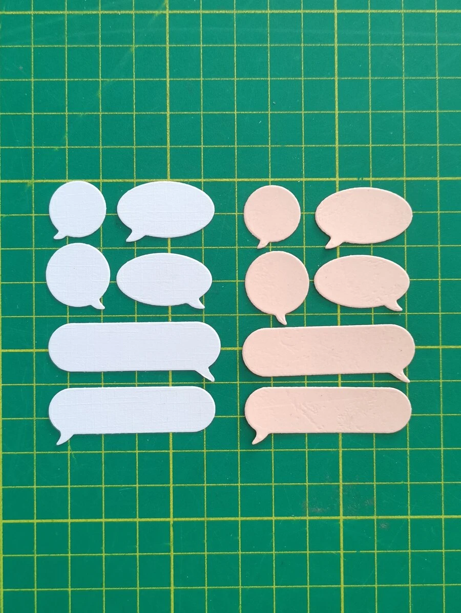 1 pieza Troquel artesanal de plantilla grabada DIY hierro caja de diálogo - Plateado - Ver 1