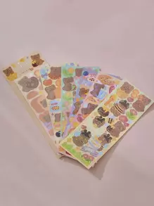 6 piezas Pegatina con estampado de dibujos animados - Multicolor - Ver 1
