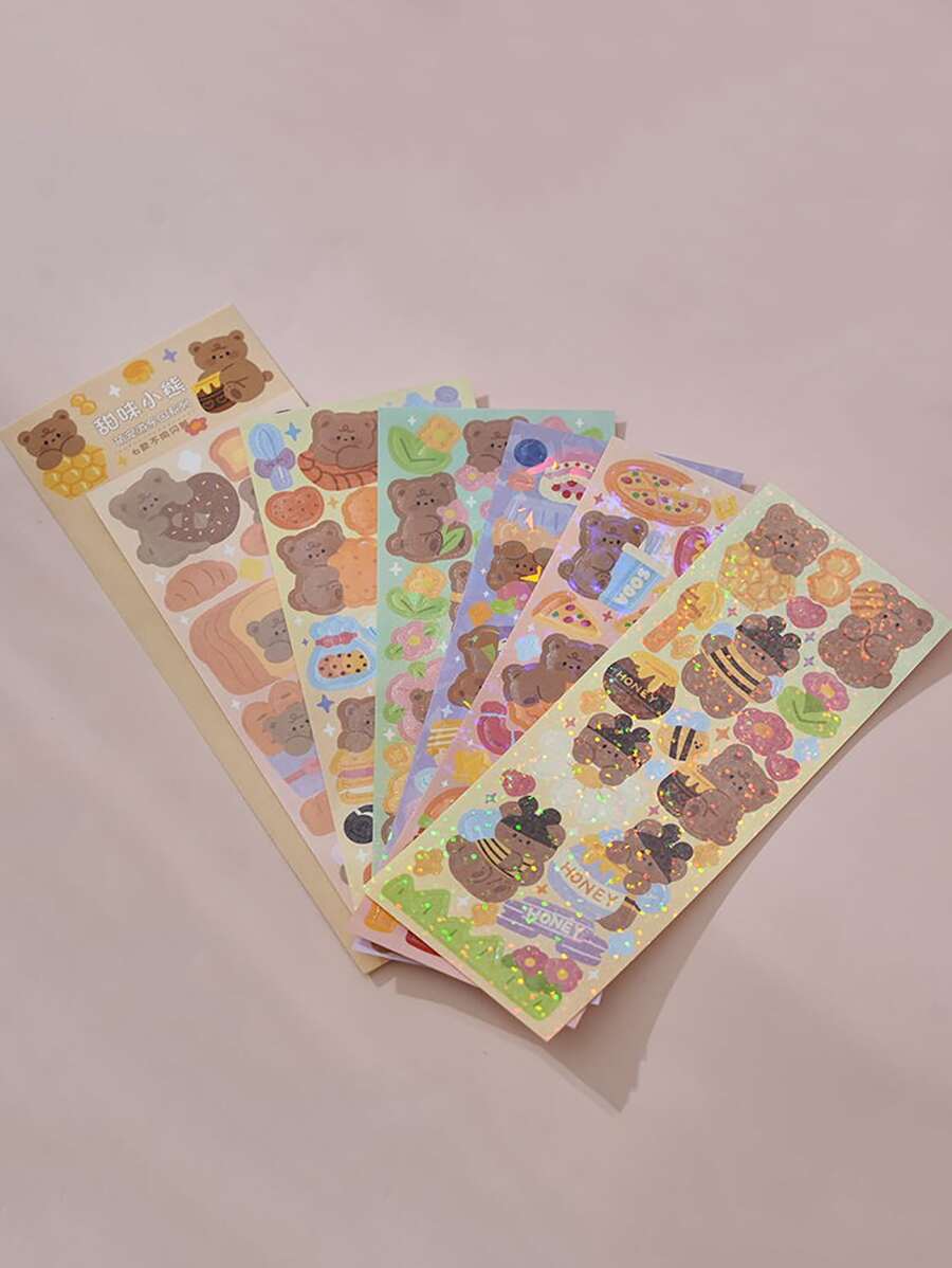 6 piezas Pegatina con estampado de dibujos animados - Multicolor - Ver 1