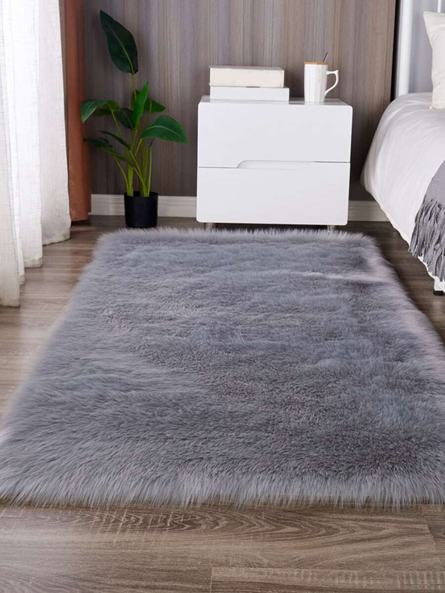 Tấm thảm mờ rắn - Xám - Xem 1