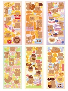 6 piezas Pegatina con estampado de dibujos animados - Multicolor - Ver 4