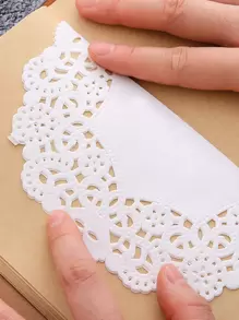 100pcs Hollow Lace Random Decorative Craft Paper Back To School