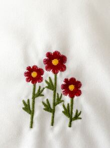 Floral Embroidered Duvet Cover Set Without Filler