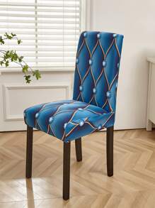 1入組幾何和愛心圖案有彈性椅套 - 彩色 - 查看 1