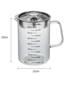 1pc Clear Glass Oil Filter Jug - Silver - View 3