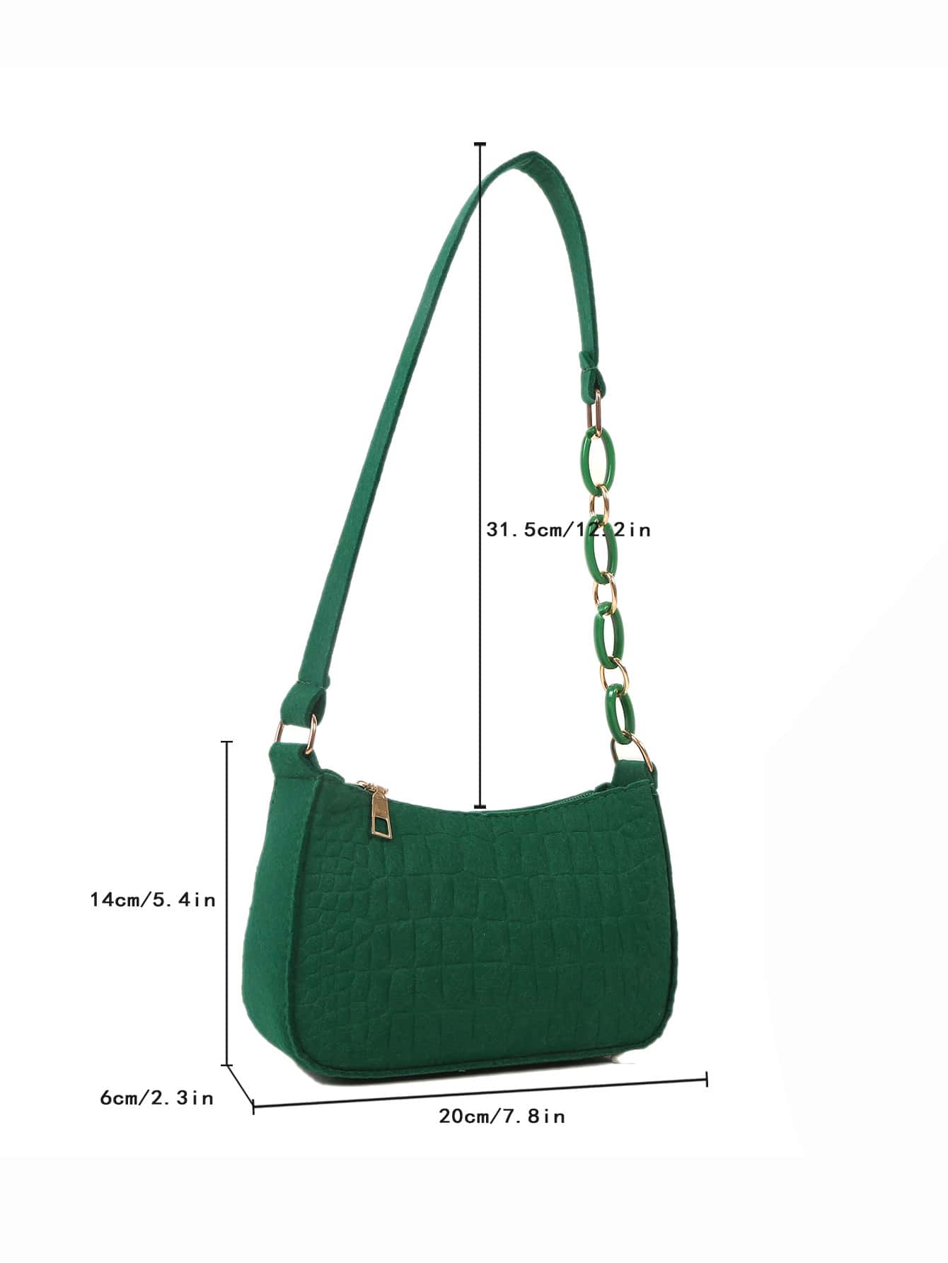 Mini Crocodile Embossed Hobo Bag SHEIN USA