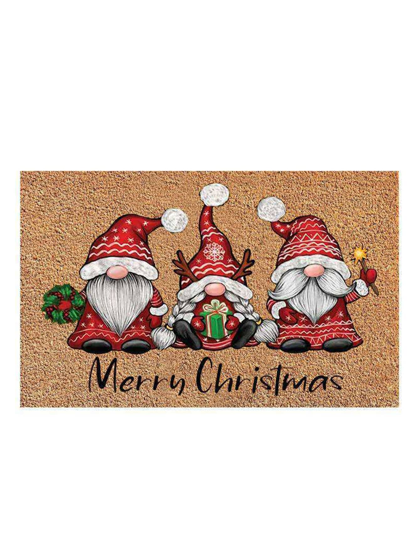 Christmas Gonk Pattern Outdoor Waterproof Door Mat - Multicolor - View 1