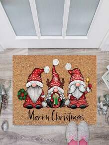 Christmas Gonk Pattern Outdoor Waterproof Door Mat - Multicolor - View 2