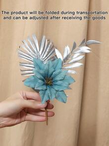 1pc Artificial Flower, Small Fan Leaf Twig - Suitable For DIY Wreath, Tabletop Decor, Wedding And Holiday Celebration, Table Decoration,Centerpieces,Artificial Flowers,Plastic Flowers - Multicolor - View 6