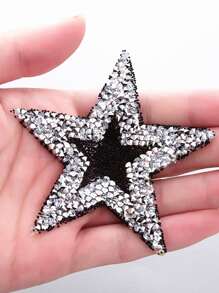 1pc Crystal Rhinestone Decor Star Shaped DIY Iron-on Patch, Star Patch  Sticker For Clothing - Multicolor - View 1