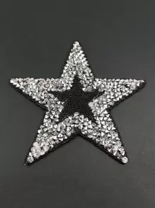 1pc Crystal Rhinestone Decor Star Shaped DIY Iron-on Patch, Star Patch  Sticker For Clothing - Multicolor - View 2