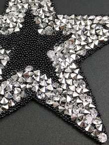 1pc Crystal Rhinestone Decor Star Shaped DIY Iron-on Patch, Star Patch  Sticker For Clothing - Multicolor - View 3
