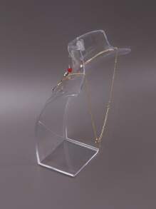 1pc/6pcs Big Neck Jewelry Display Stand - Clear - View 4