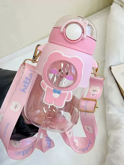 1入組熊裝飾平底無腳杯