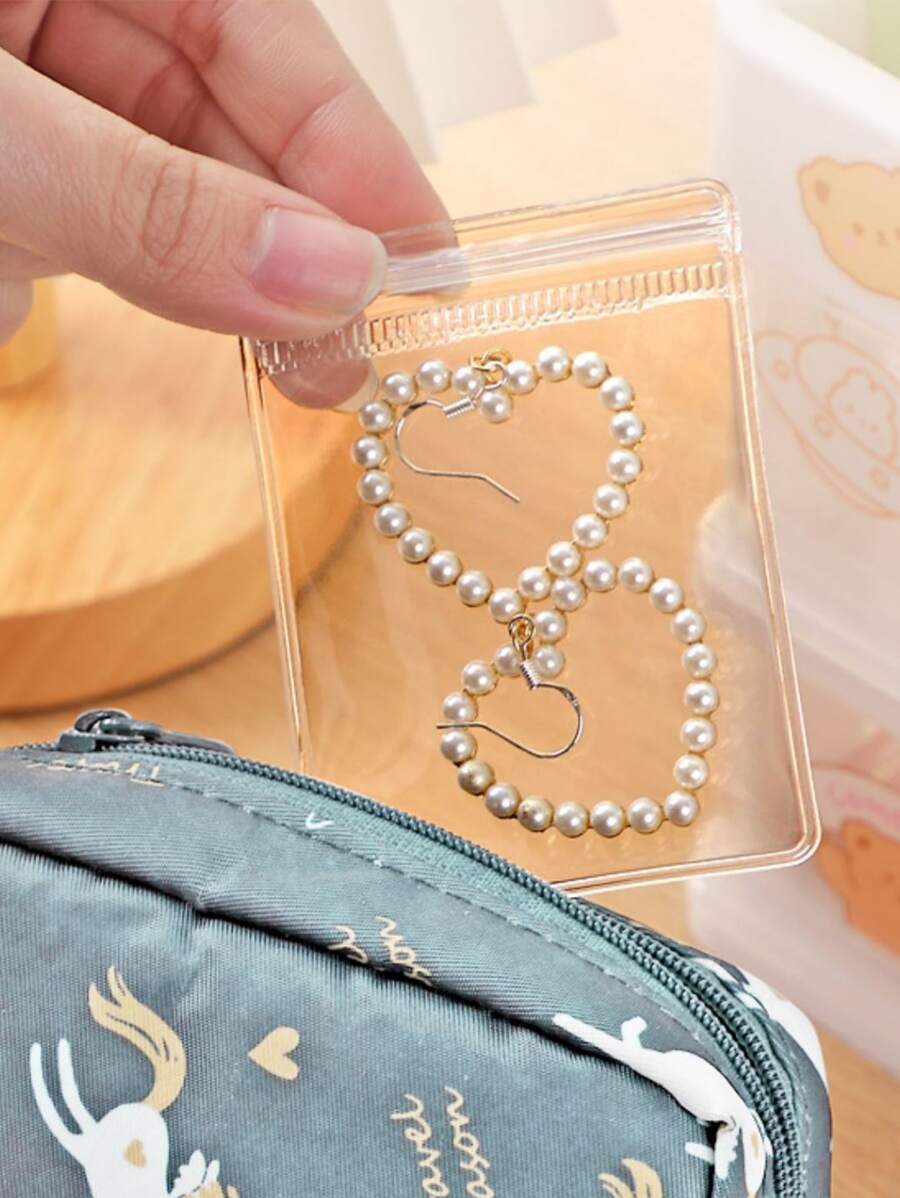 100pcs Clear Jewelry Storage Bag - Clear - View 1