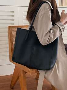 Túi đeo vai chống thấm nước, nhẹ, họa tiết khâu đơn giản dành cho nữ sinh viên đại học, tân binh và nhân viên văn phòng, hoàn hảo cho văn phòng, đại học, công việc, kinh doanh, dành cho nữ sinh viên đại học, đại học, trung học cơ sở, trung học phổ thông, ngoài trời, du lịch, dã ngoại, công việc, kinh doanh, đi làm, đi chơi, ngày lễ, túi xách công sở dành cho nữ, lý tưởng cho sự thanh lịch hàng ngày và những dịp đặc biệt, túi xách nữ công sở hoàn hảo cho văn phòng, kinh doanh và công việc - màu đen - Xem 2