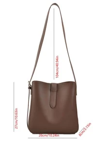 CONTAINEVERY Minimalist Crossbody Bag With Inner Pouch - Coffee Brown - View 4