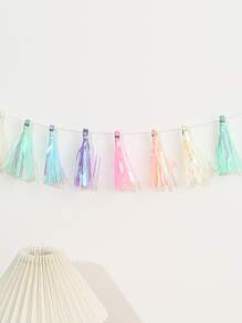 12 件纯色流苏花环横幅，适合派对节日装饰背景