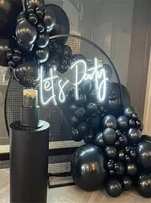 52 piezas Set liso guirnalda de globos - Negro - Ver 1