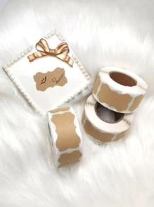 1roll 300pcs Bone Shaped Stickers For Gift Packaging Labeling And Sealing - Yellow - View 1