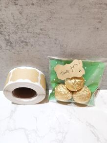 1roll 300pcs Bone Shaped Stickers For Gift Packaging Labeling And Sealing - Yellow - View 6