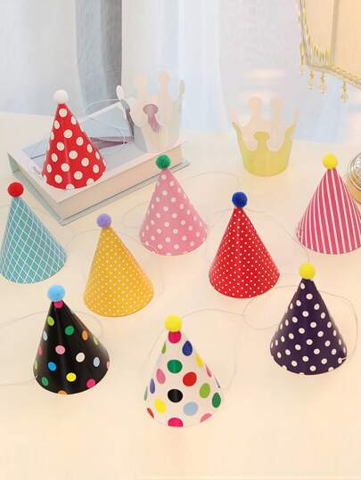1set/11pcs Mini Birthday Party Hat, Party Supplies, Celebration Decoration Back To School Valentine Day