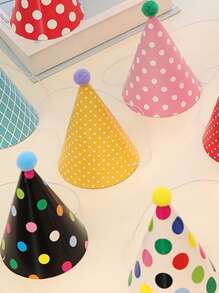 1 bộ/11 chiếc Mũ tiệc sinh nhật mini, Đồ dùng tiệc, Trang trí lễ kỷ niệm Trở lại trường Ngày lễ tình nhân - Nhiều màu - Xem 2