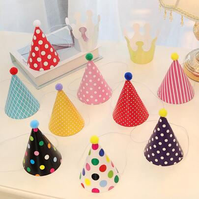 1set/11pcs Mini Birthday Party Hat, Party Supplies, Celebration Decoration Back To School Valentine Day