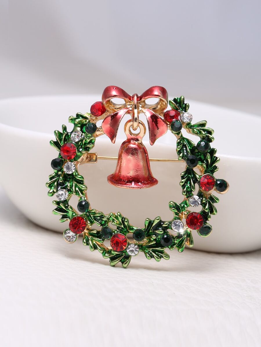 Navidad Broche Guirnalda con diamante de imitación - Multicolor - Ver 1