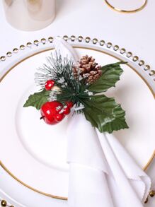 2pcs Plant Decor Napkin Ring - Multicolor - View 3