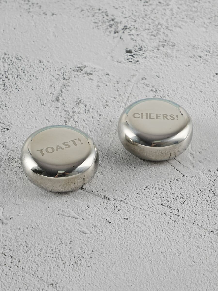 1 pieza reutilizable de acero inoxidable hielo cubo - Plateado - Ver 1