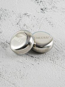 1 pieza reutilizable de acero inoxidable hielo cubo - Plateado - Ver 2