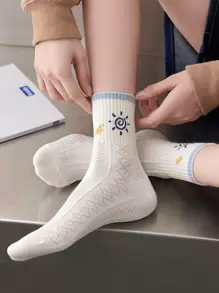 5pairs/pack Socks, Multicolor Breathable Comfortable Ladies' Socks - Multicolor - View 2