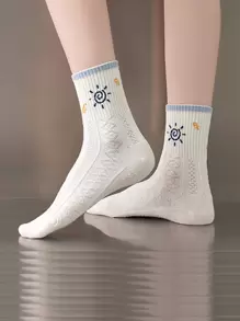 5pairs/pack Socks, Multicolor Breathable Comfortable Ladies' Socks - Multicolor - View 3