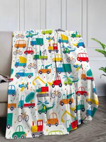 車圖案毯子 - 彩色 - 查看 1