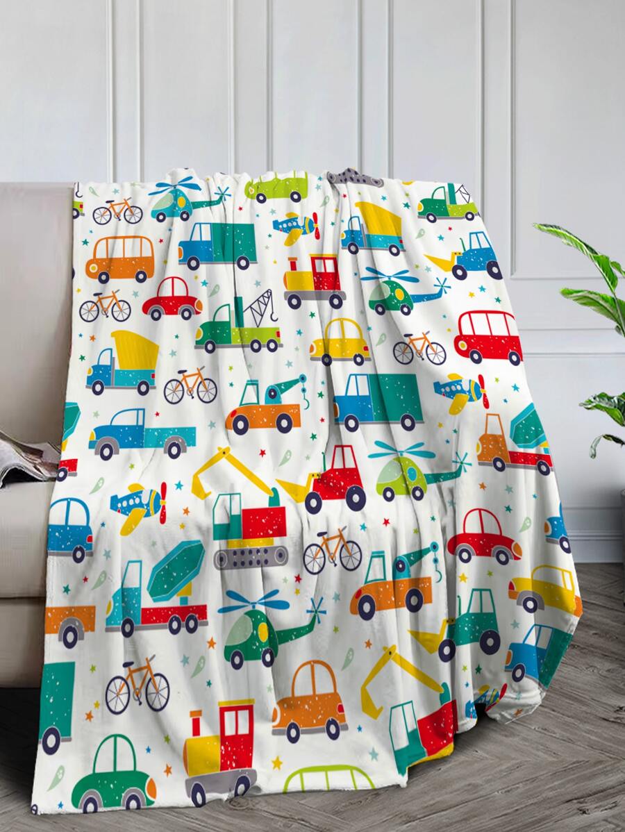 車圖案毯子 - 彩色 - 查看 1