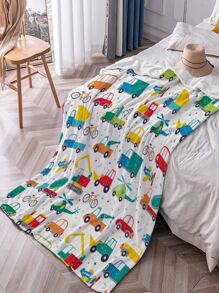 車圖案毯子 - 彩色 - 查看 2