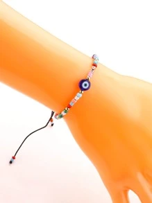 Evil Eye & Bead Decor Bracelet - Multicolor - View 4