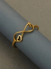 Anillo con diseño de corazón & de infinito