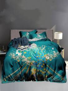 孔雀圖案被套套裝不附帶內芯 - 彩色 - 查看 1
